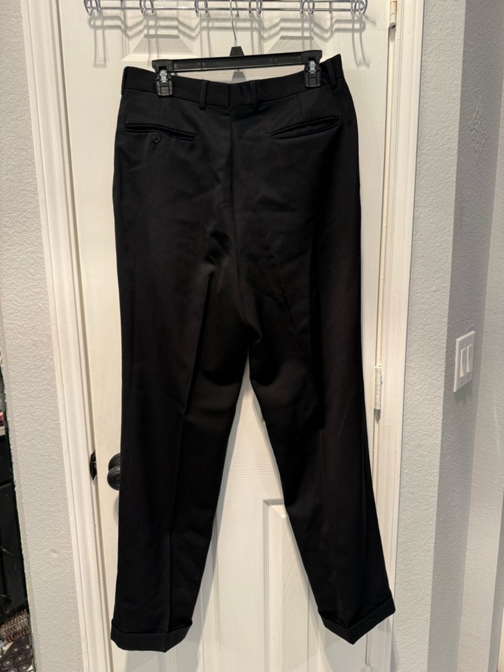 🖤 Men’s Black Wool Suit Dress Pants | Tailored Slacks Classic Career 34W - Picture 4 of 5